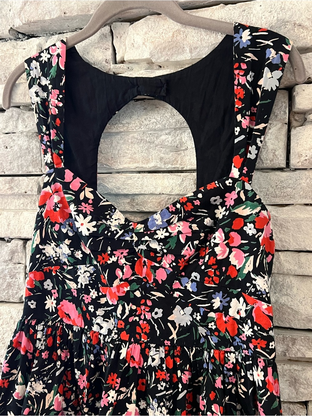 Free People Floral Fit-and-Flare Dress with Keyhole Back & Tulle Bottom Size 10 - Picture 2 of 9